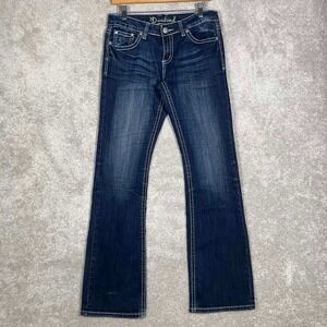 ND Weekend Women Blue Bootcut Jeans Size 6 Fits 30x31 Embellished Flap Pockets